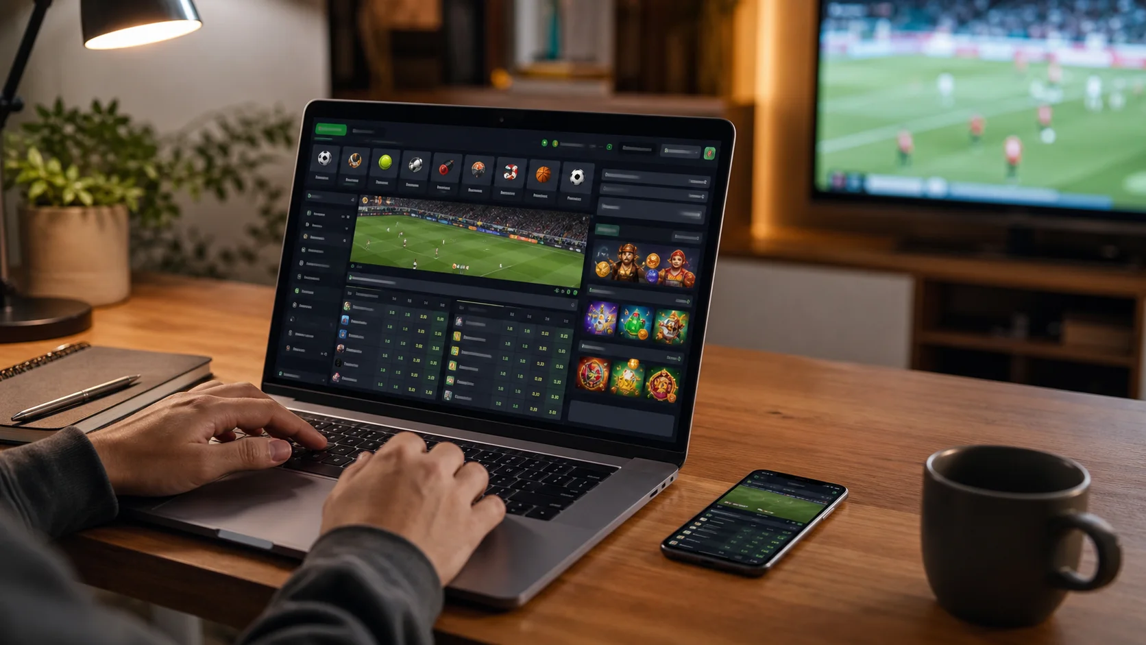 Plataforma netbet em notebook e celular com apostas esportivas e cassino online